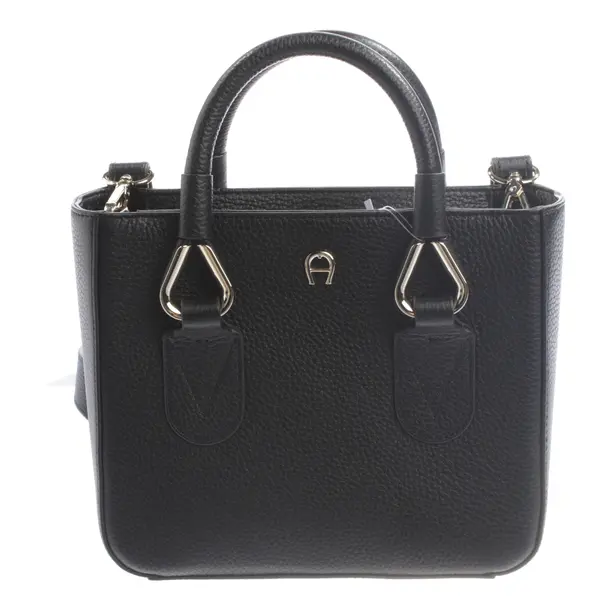 Handtasche, in Schwarz, Leder, Aigner