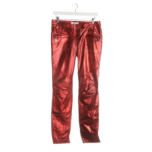 Pants, in Red, Leather, Pierre Balmain