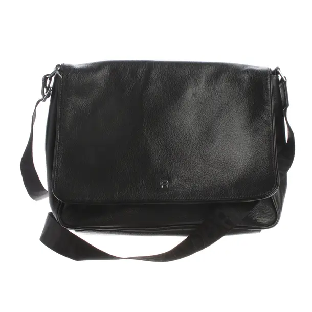 Schultertasche, in Schwarz, Leder, Aigner