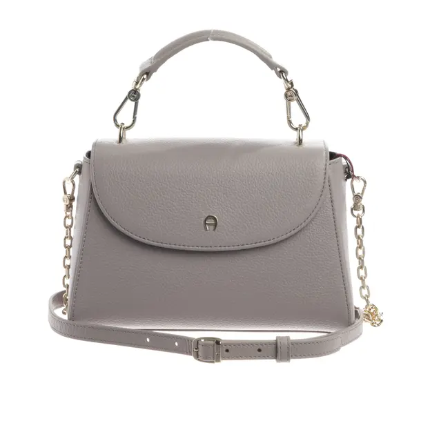 Handtasche, in Grau, Leder, Aigner