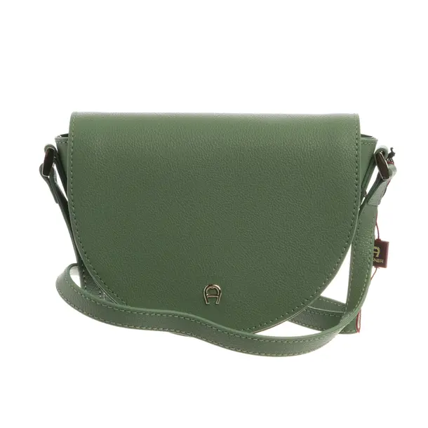 Shoulder Bag, in Green, Leather, Aigner