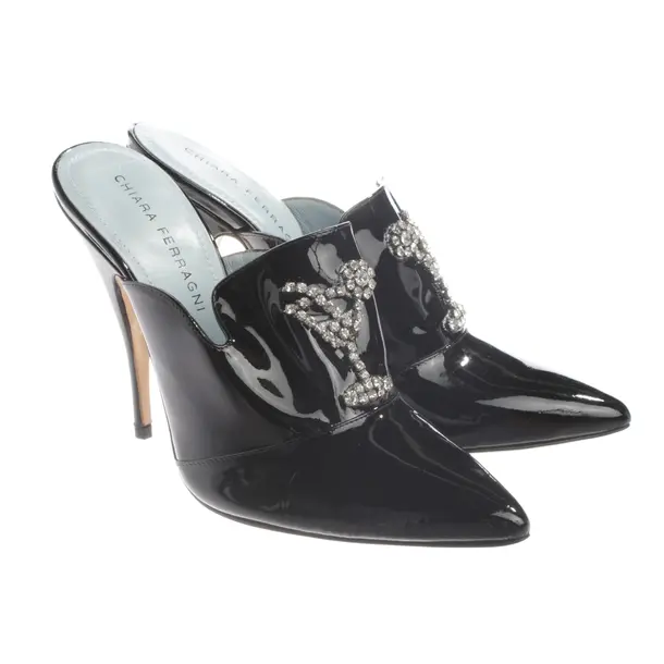 Hohe Pantoletten, in Schwarz, Chiara Ferragni