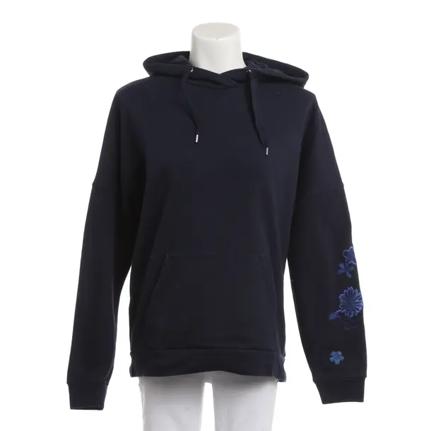 Hoodie, in Navy, Cotton, Closed