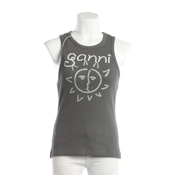 Top, in Gray, Cotton, Ganni