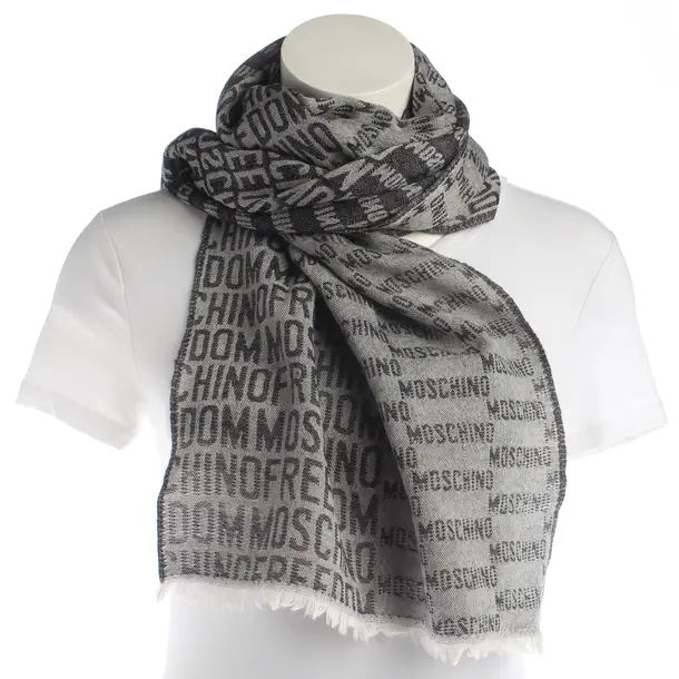 Schal, in Grau, Wolle, Moschino
