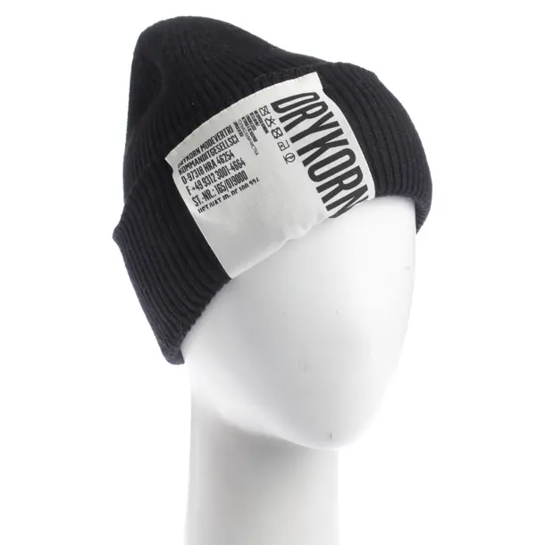 Beanie, in Black, Cotton, Drykorn
