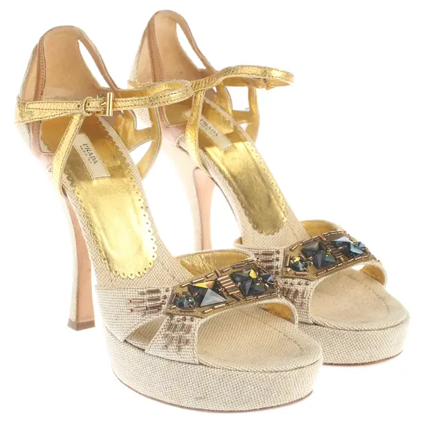 Heeled Sandals, in Beige, Prada
