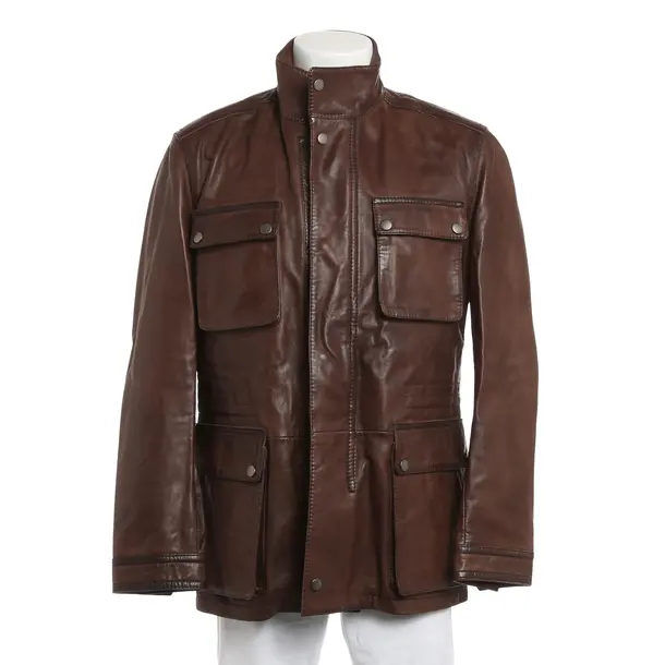 Giacca in pelle, in Marrone scuro, Pelle, Hugo Boss Etichetta Nera