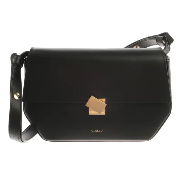 Schultertasche, in Schwarz, Leder, Closed