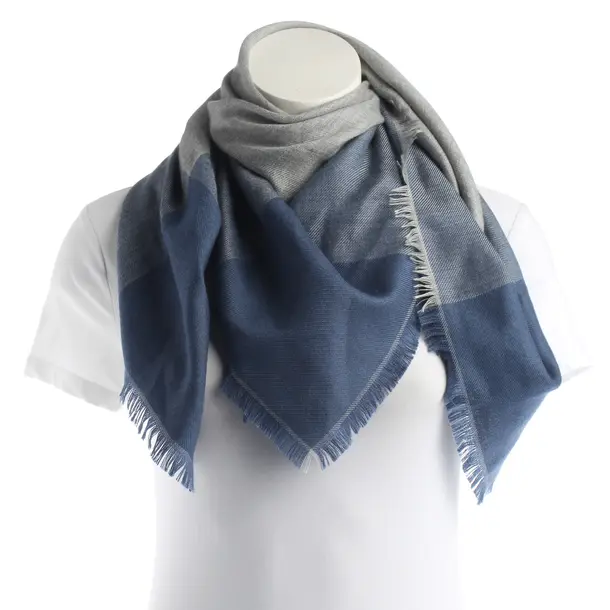 Shawl, in Blue, Cotton, Loro Piana
