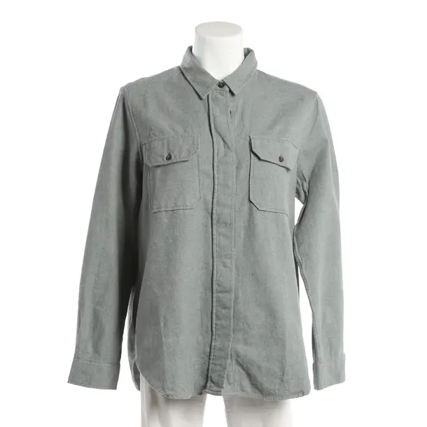 Blouse, in Blue, Cotton, Closed