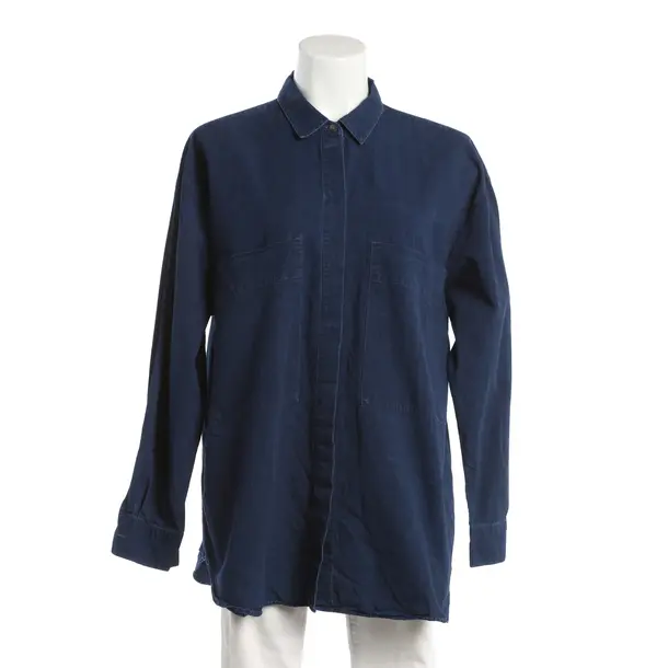 Bluse, in Navy, Baumwolle, Closed
