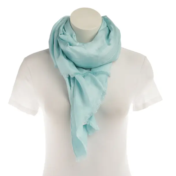 Shawl, in Turquoise, Silk, Bulgari