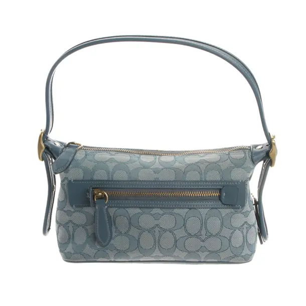 Schultertasche, in Blau, Baumwolle, Coach