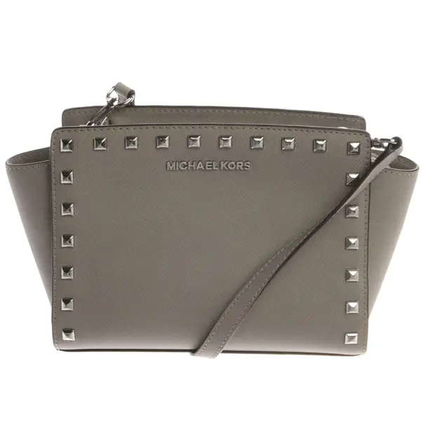 Schultertasche, in Grau, Leder, Michael Kors