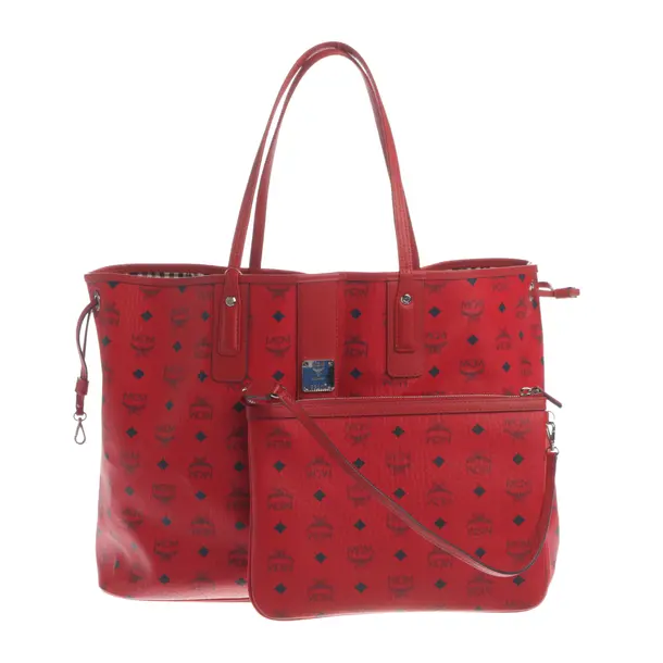 Shopper reversibile, in Rosso, Pelle, MCM