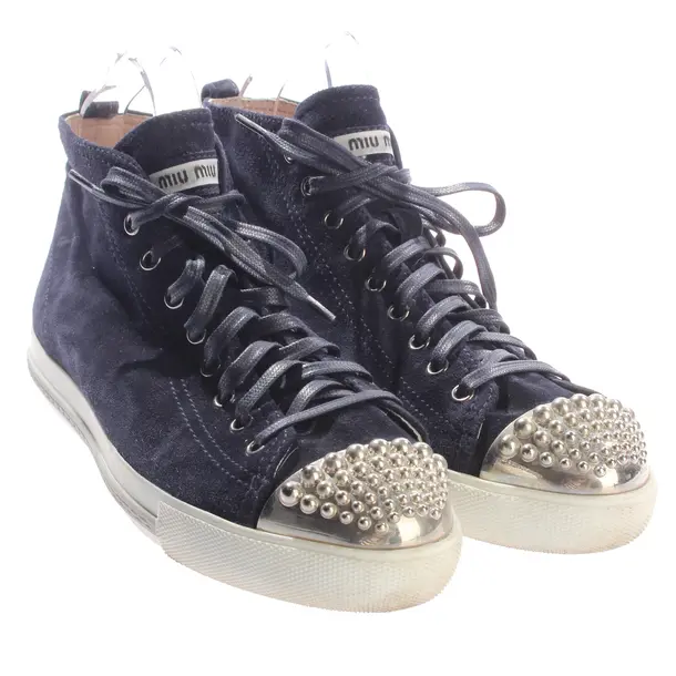 High-Top Sneakers, in Navy, Miu Miu