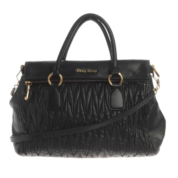 Handbag, in Black, Leather, Miu Miu