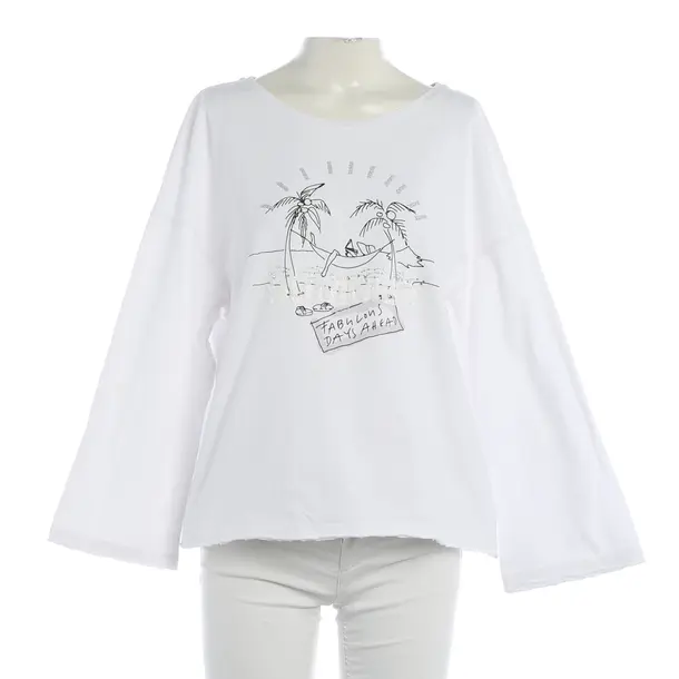 Long Sleeve Shirt, in White, Cotton, Marc Cain Sports