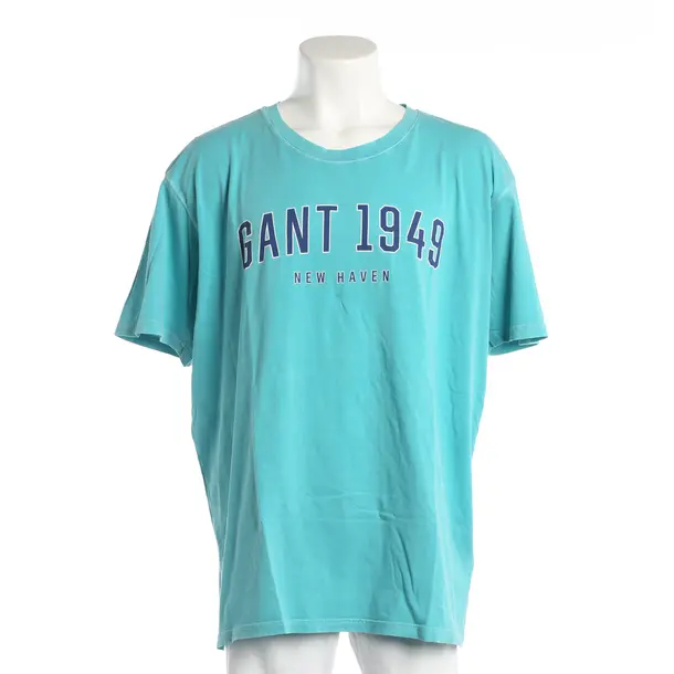 T-Shirt, in Türkis, Baumwolle, Gant