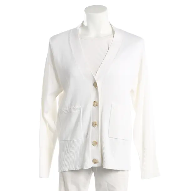 Cardigan, in White, Cotton, Repeat