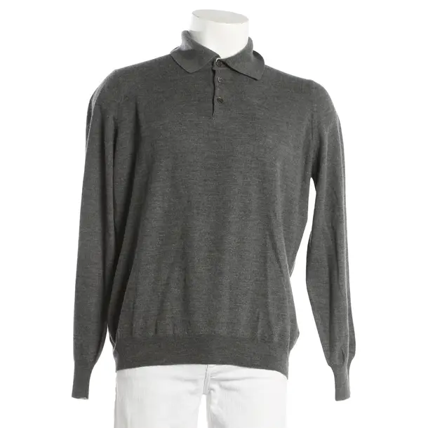 Jumper, in Dark Gray, Wool, Brunello Cucinelli