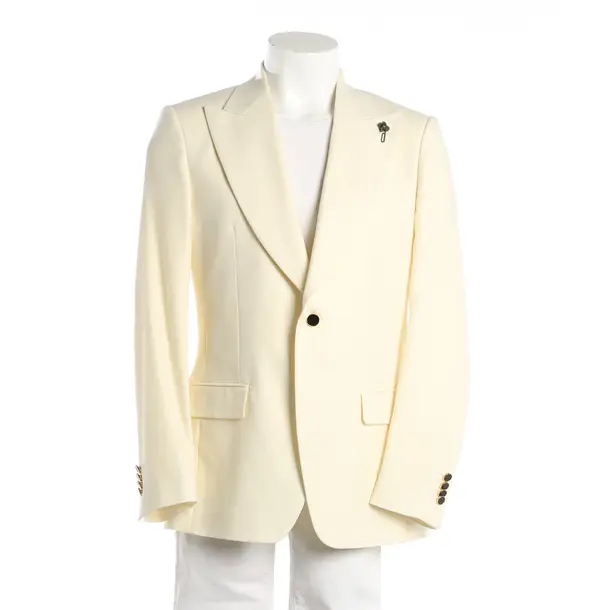 Blazer, in Cream, Wool, Lardini