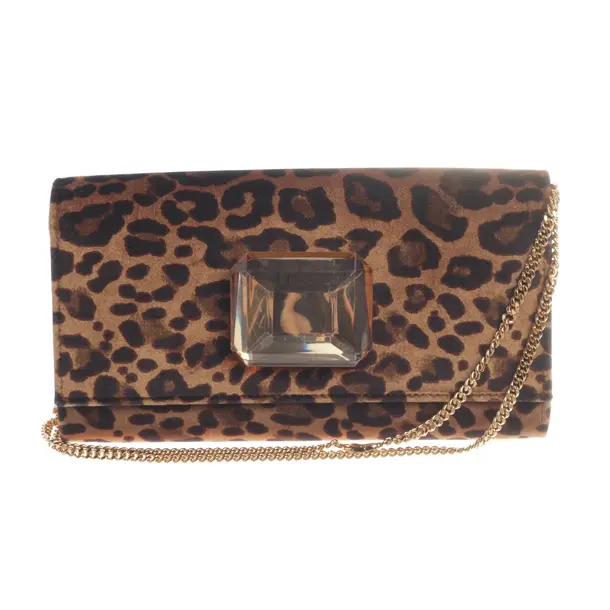Clutch Bag, in Light Brown, Velvet, Gianvito Rossi