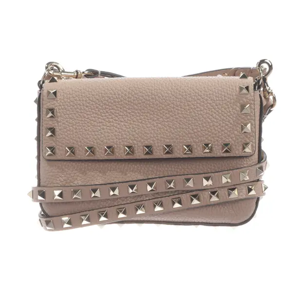 Abendtasche, in Hellbraun, Leder, Valentino