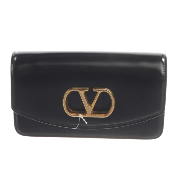 Clutch Bag, in Black, Leather, Valentino