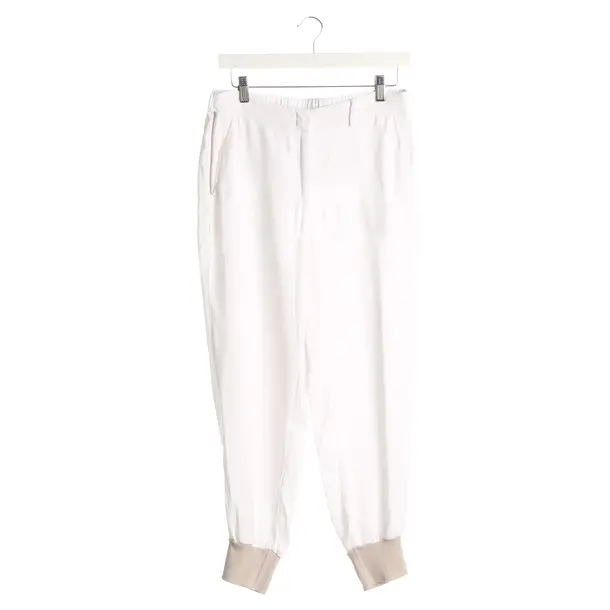 Pants, in White, Viscose, Peserico