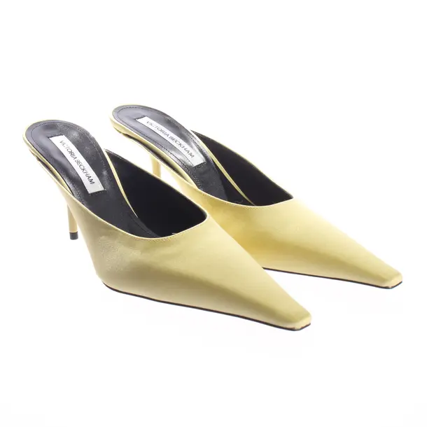 Heeled Mules, in Yellow, Victoria Beckham