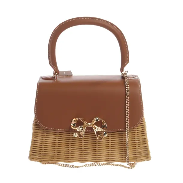 Handtasche, in Hellbraun, Stroh, self-portrait