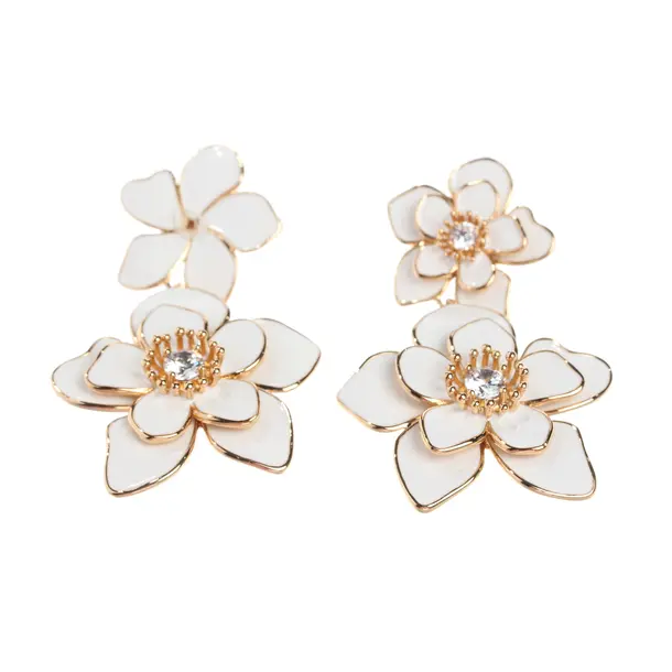 Ohrringe, in Beige, Metall (metallisch, metallisiert), self-portrait