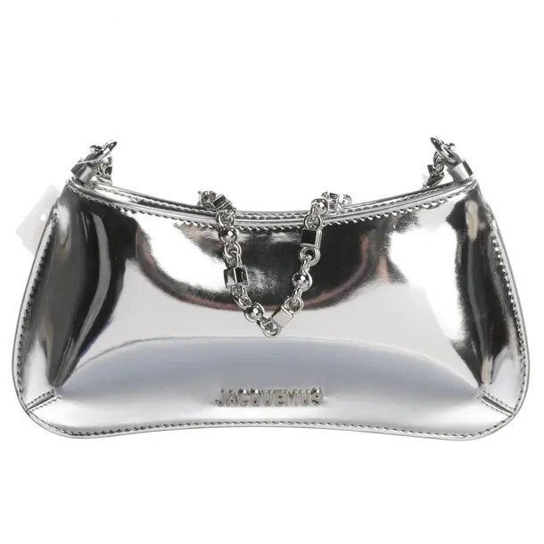 Schultertasche, in Silber, Leder, Jacquemus
