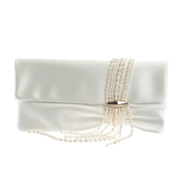 Clutch, in Beige, Baumwolle, Jimmy Choo