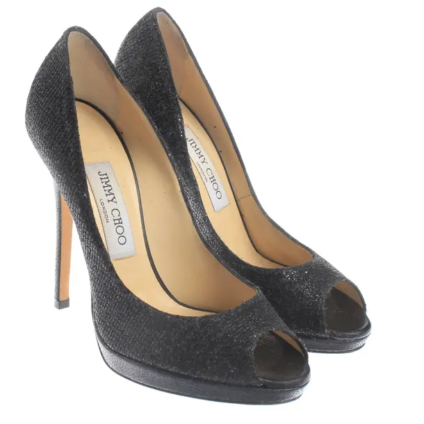 Peeptoes, in Schwarz, Jimmy Choo