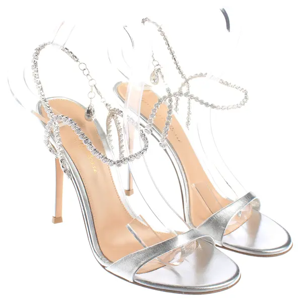 Heeled Sandals, in Silver, Gianvito Rossi