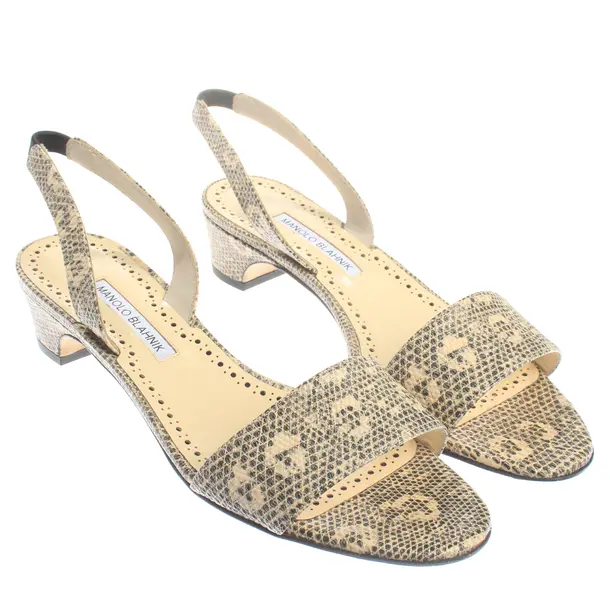 Heeled Sandals, in Beige, Manolo Blahnik
