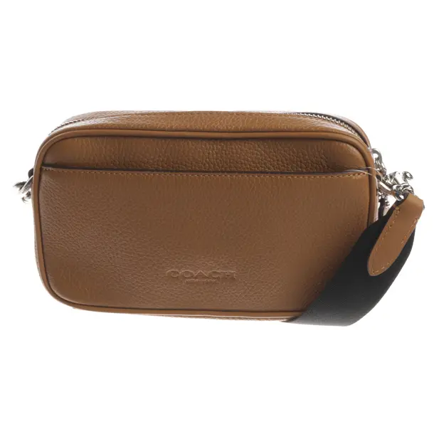 Schultertasche, in Hellbraun, Leder, Coach