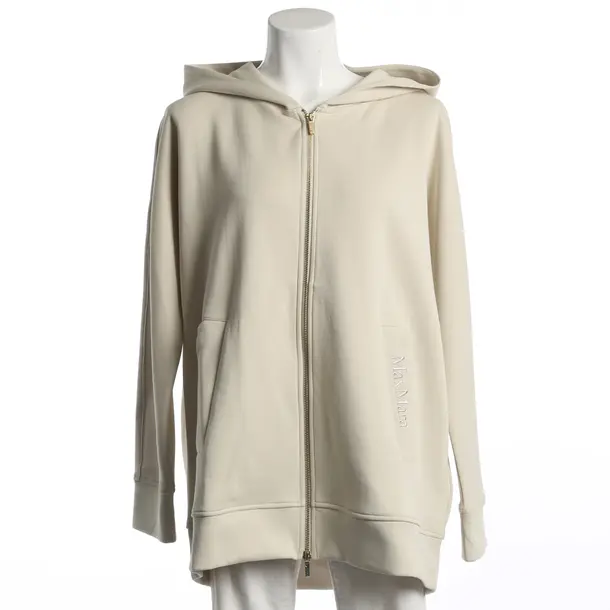 Zip-up Hoodie, in Beige, Cotton, Max Mara