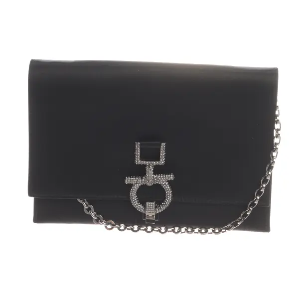 Wallet on Chain, in Schwarz, Baumwolle, Salvatore Ferragamo