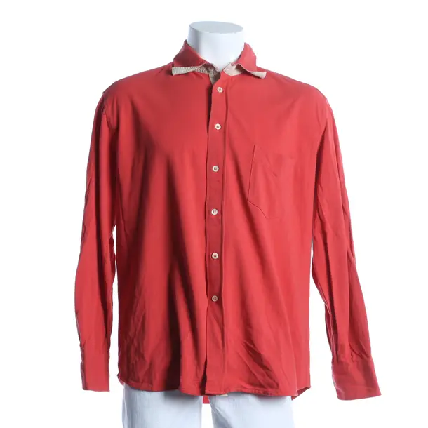 Shirt, in Red, Cotton, Brunello Cucinelli