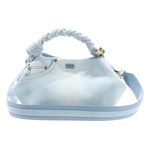Handtasche, in Hellblau, Baumwolle, Ganni