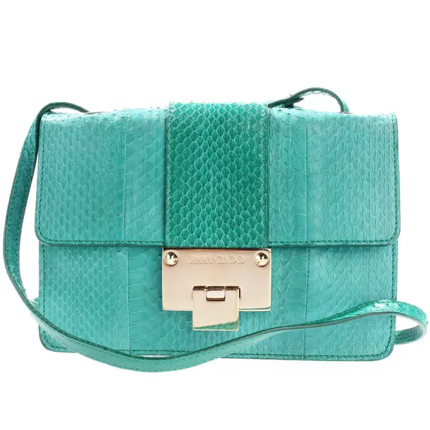 Schultertasche, in Grün, Leder, Jimmy Choo