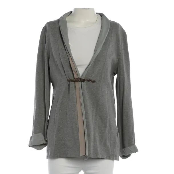 Cardigan, in Gray, Cotton, Fabiana Filippi