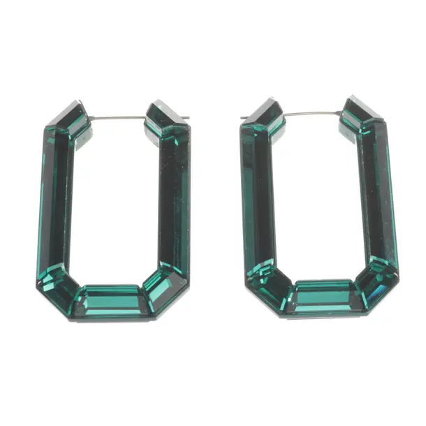 Ohrringe, in Grün, Metall (metallisch, metallisiert), Swarovski