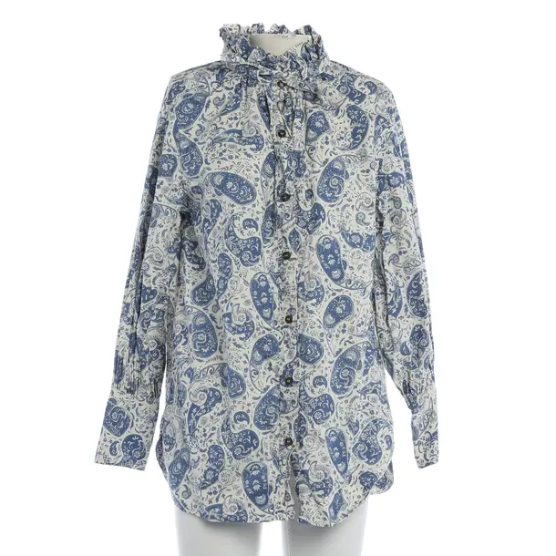 Blouse, in Blue, Cotton, Ganni
