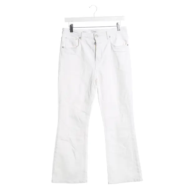 Jeans svasati, in Bianco, Cotone, Chiuso