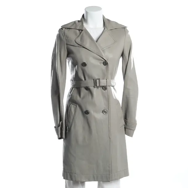 Leather Coat, in Gray, Leather, Patrizia Pepe